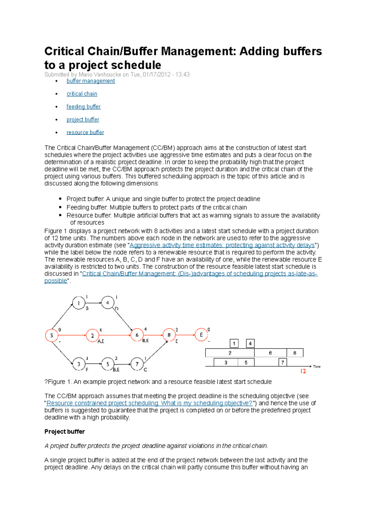 Critical Chain Management: Buffers and Project Scheduling Insights ...