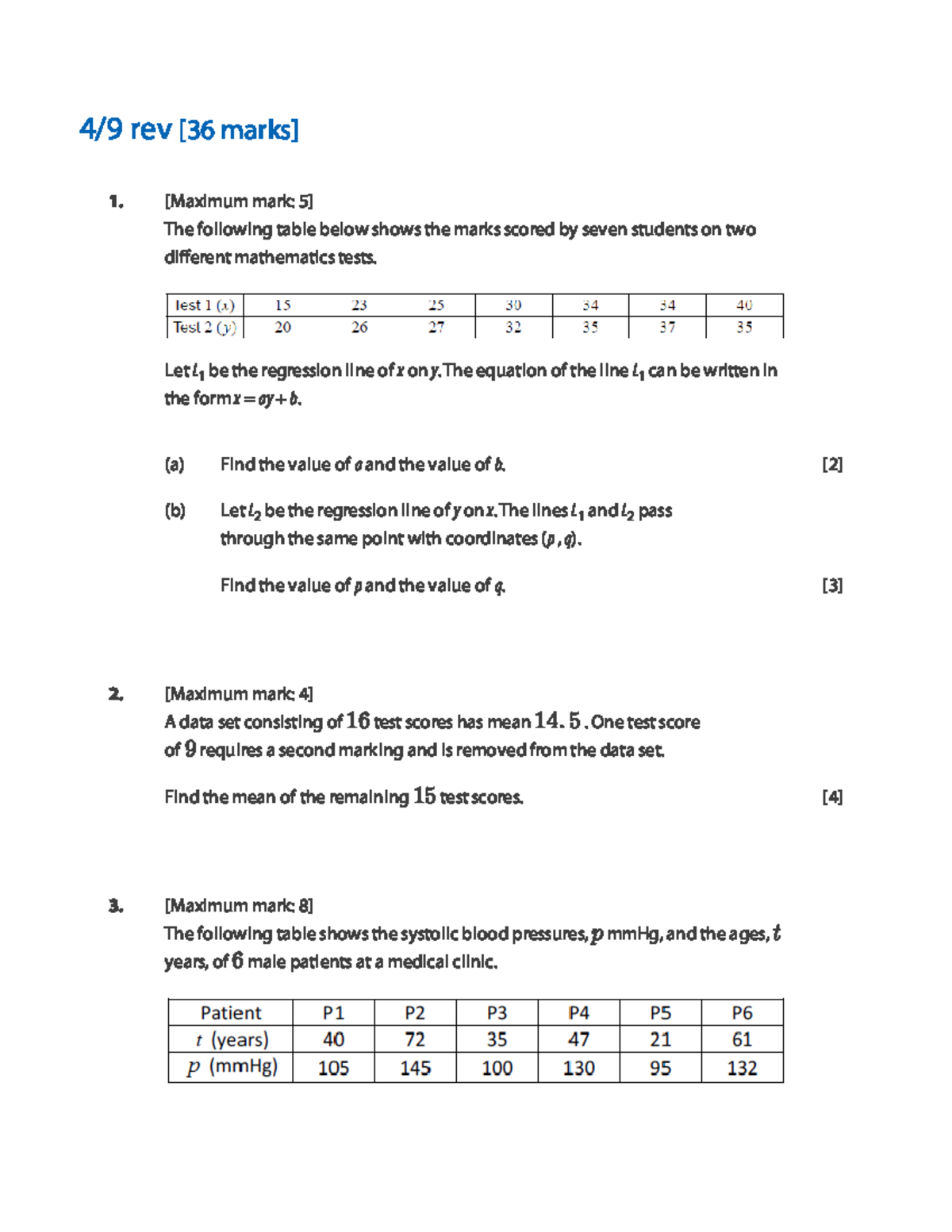 Functions and Linear Equations Review (Course Code: 4-9) - Studocu