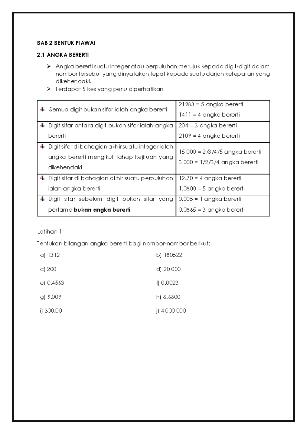 Standard Form - Mathematics F3: Angka Bererti dan Latihan - Studocu