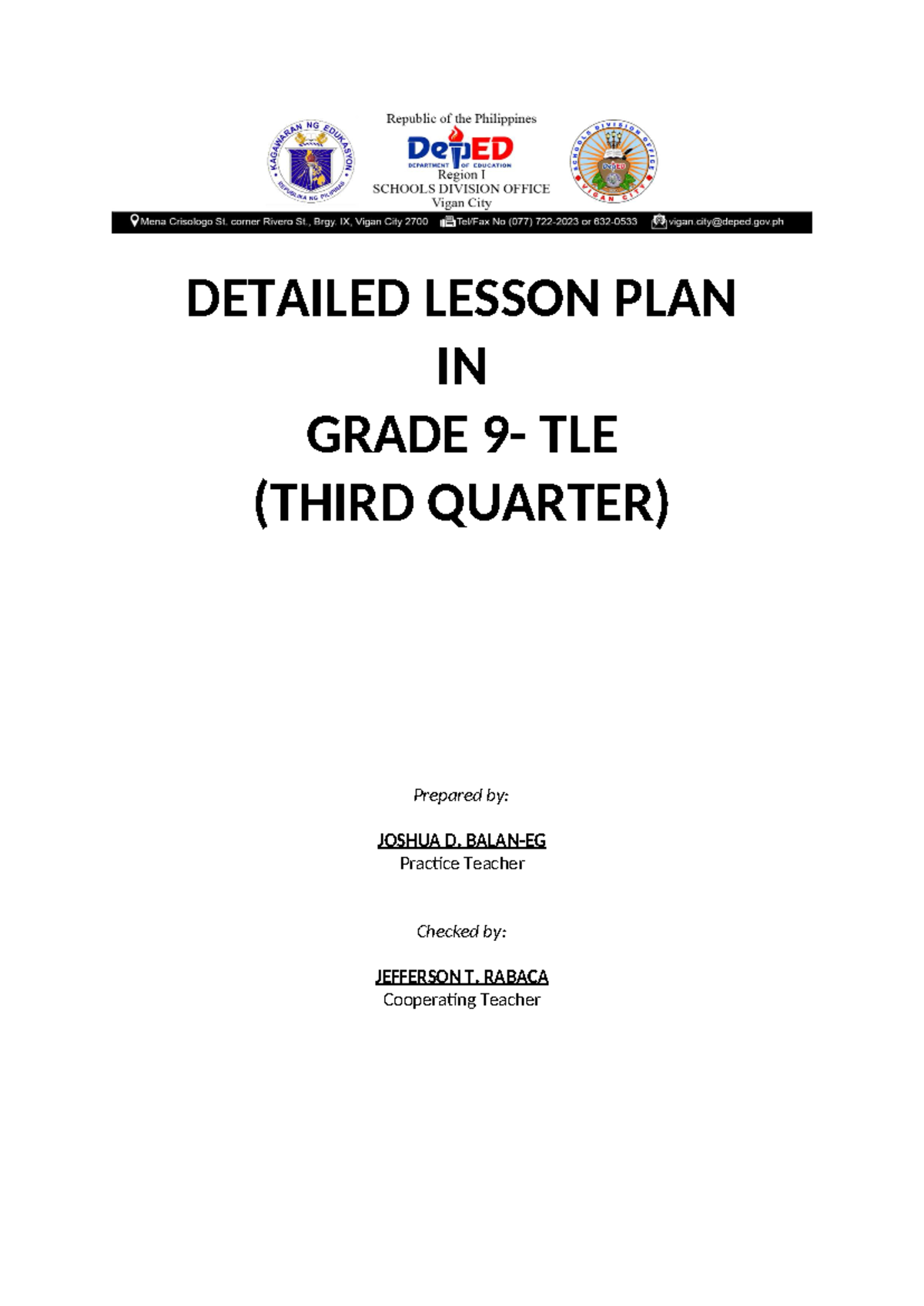 Detailed-Lesson-Plan-Template grade 9 - DETAILED LESSON PLAN IN GRADE 9 ...