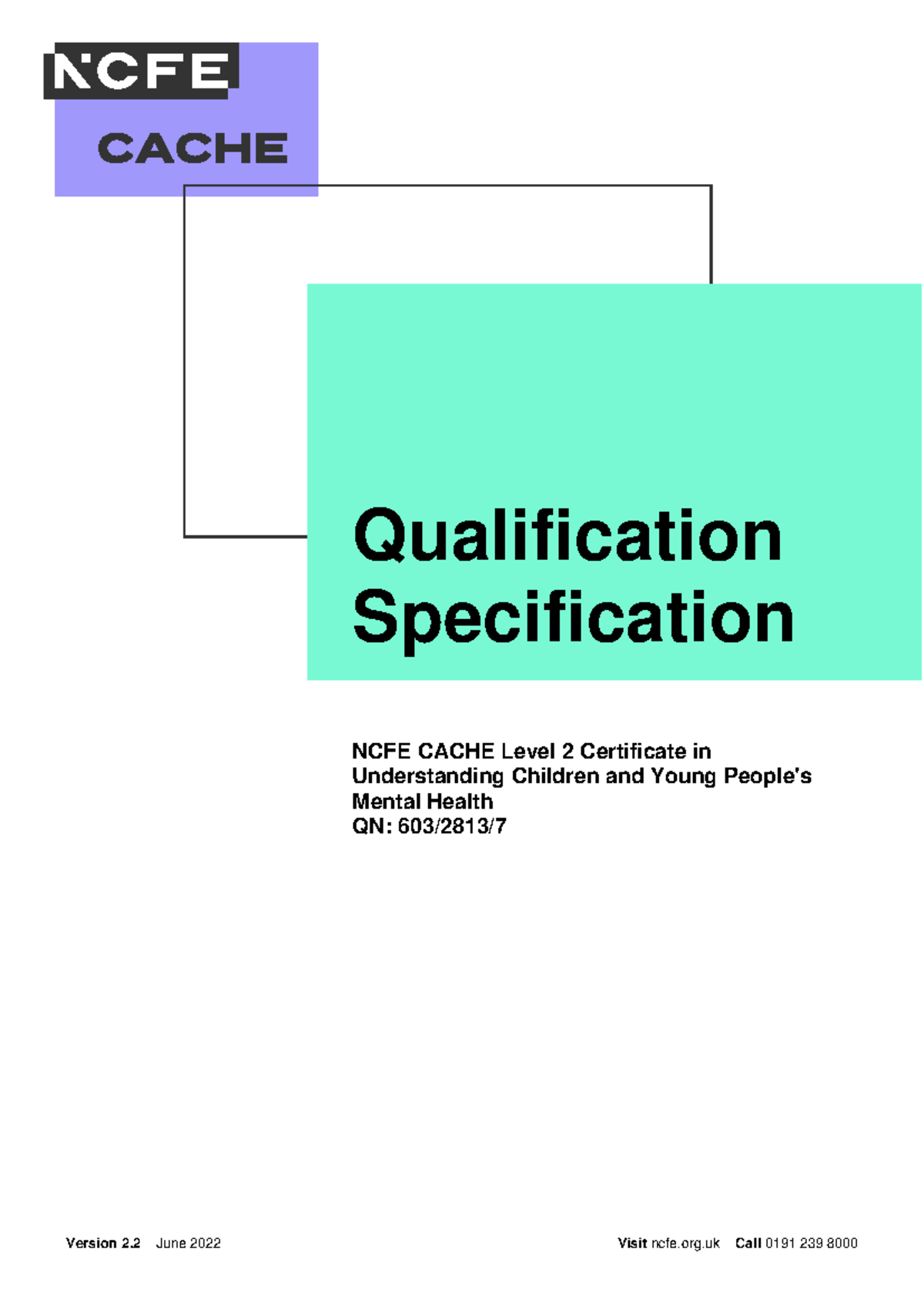 NCFE CACHE Level 2 Cert: Understanding Children & Young Mental Health ...