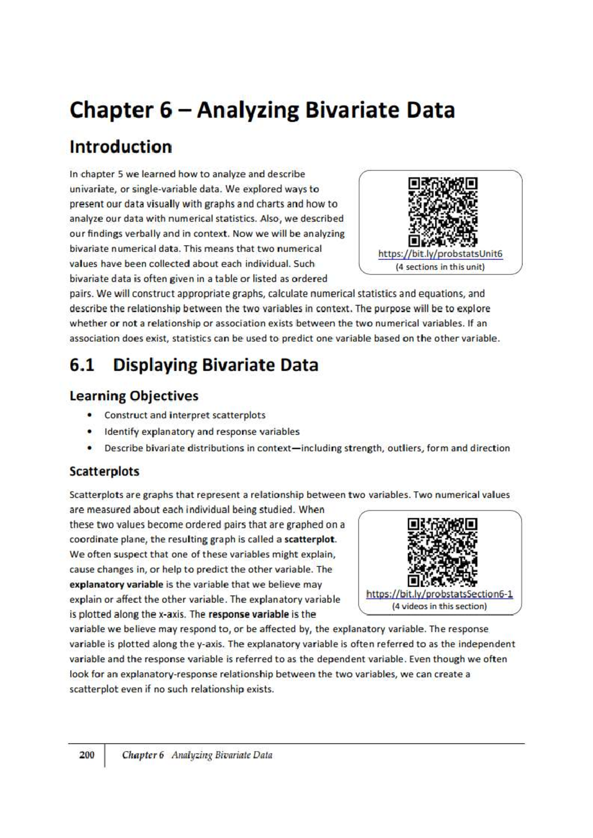 Chapter 6: Analyzing Bivariate Data in Probability and Statistics (5th ...