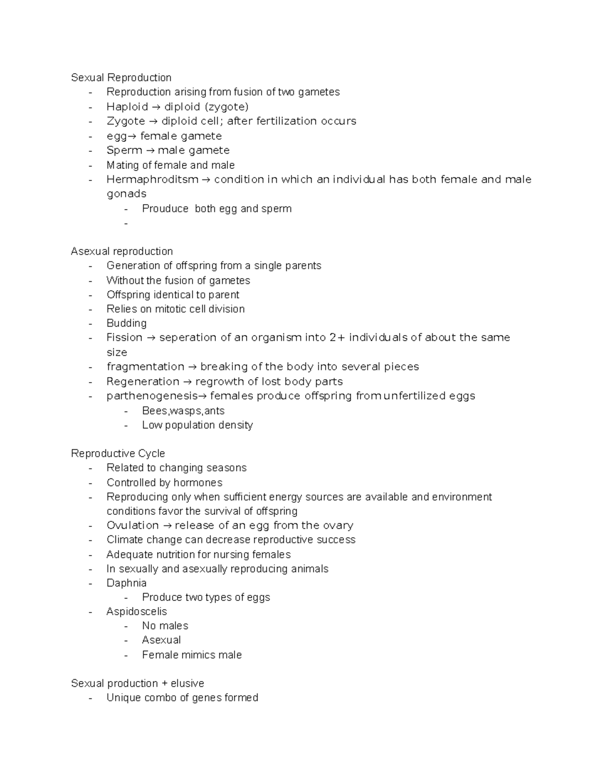 Chapter 46 - Summary Campbell Biology - Sexual Reproduction ...