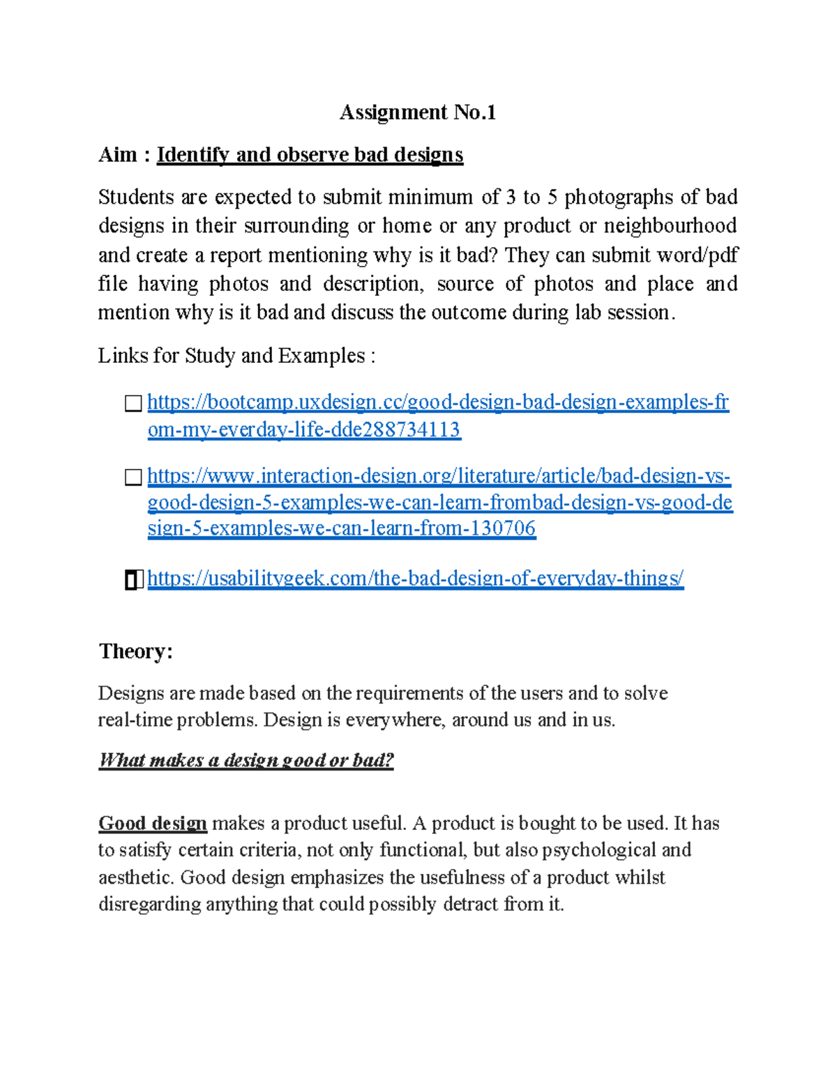 HCI-01 - Assignment 1: Analyzing Bad Design Examples - Studocu