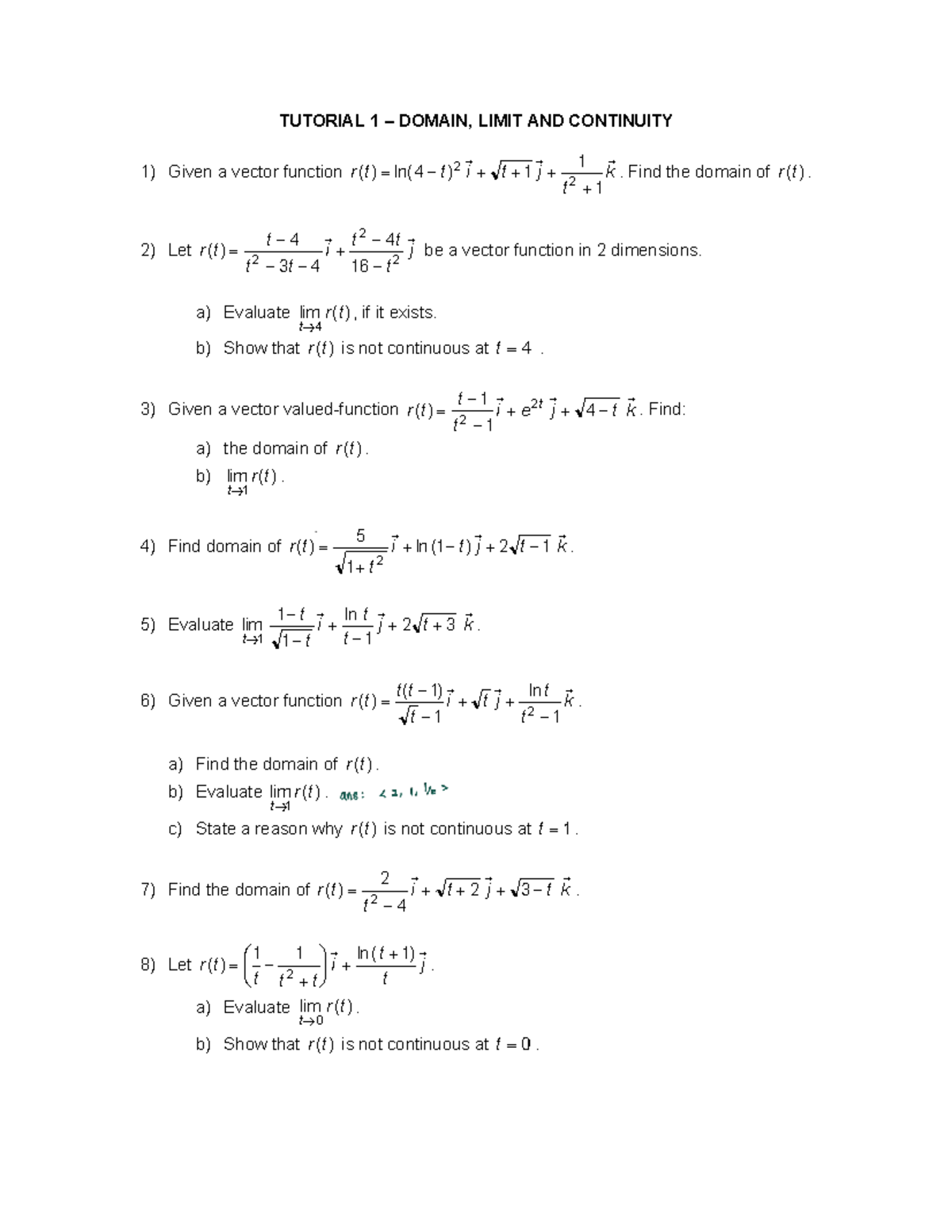 Tutorial 1 - MAT571: Domain, Limit, and Continuity Concepts - Studocu