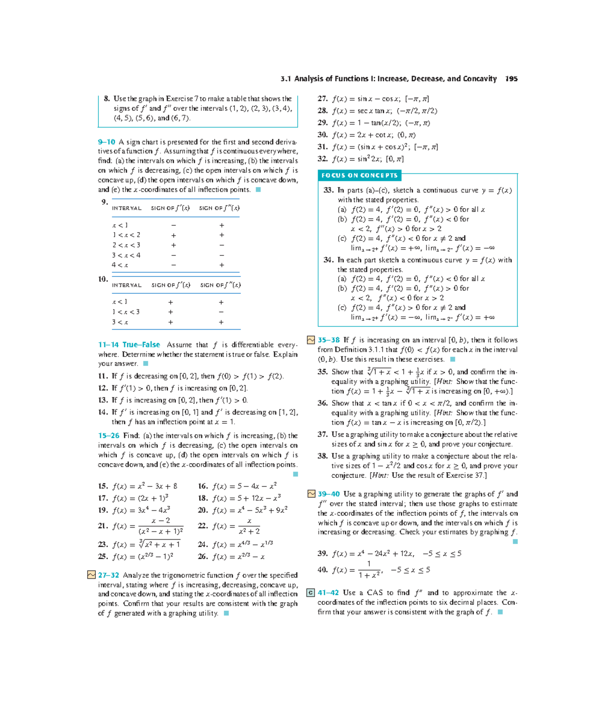 Calculus C03: Analysis of Functions - Increasing, Decreasing, and ...