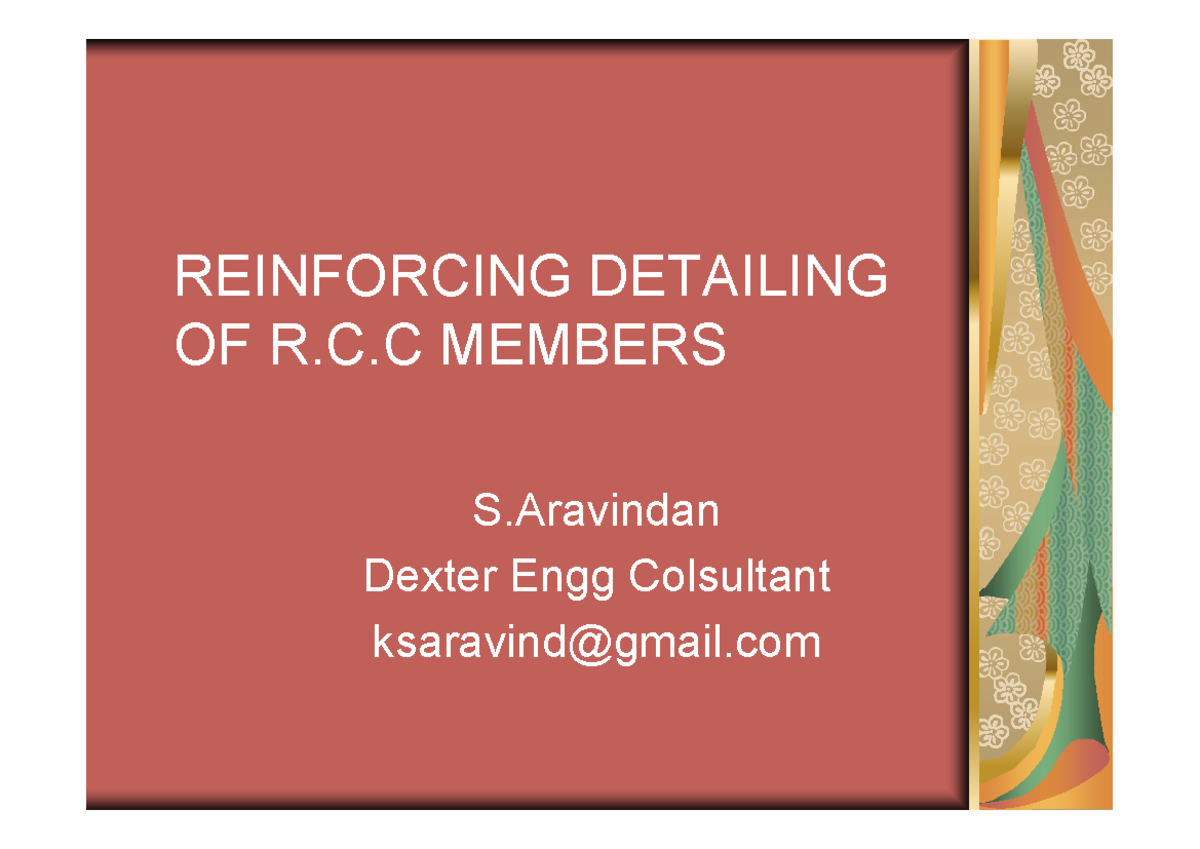 Reinforcement Detailing Specifications for R.C.C Members - Engg Notes ...