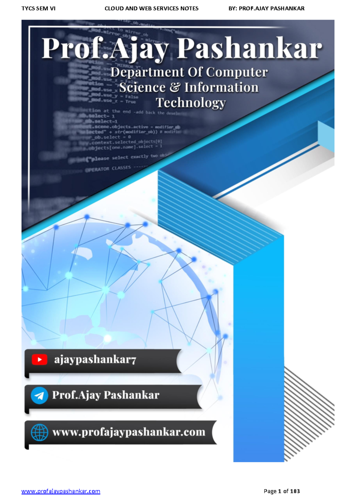 TYCS SEM VI Cloud Computing & Web Services Final Exam Notes - Studocu