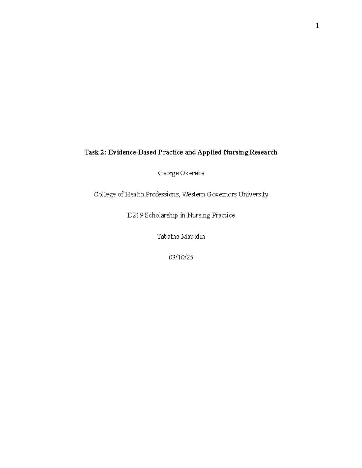 D219 Task 2: Enhancing Discharge Education for Heart Failure Patients ...