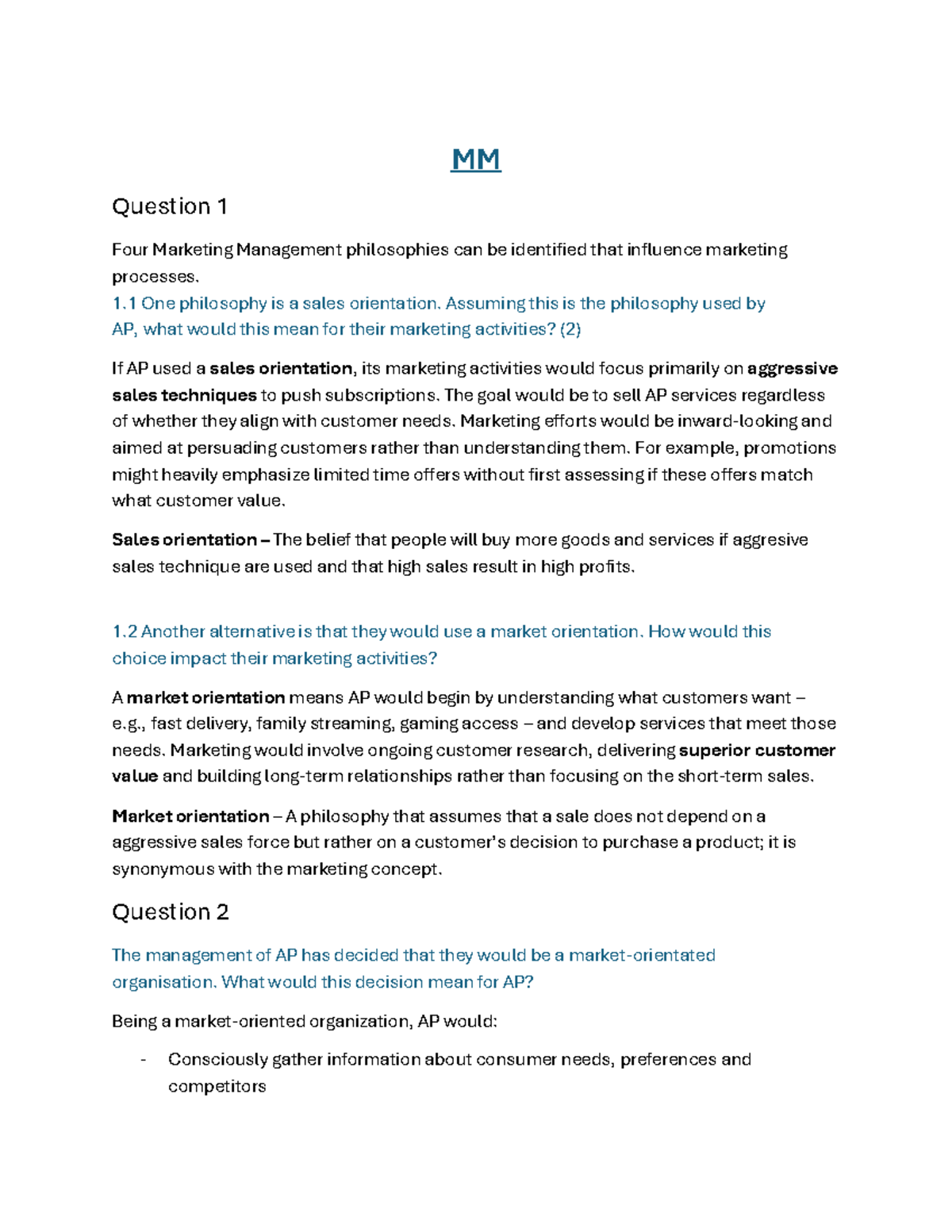 MM Marketing Management Philosophies and Strategies Explained - Studocu
