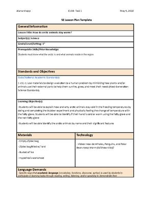 WGU 5E Lesson Plan Template - WGU 5E Lesson Plan Template General ...