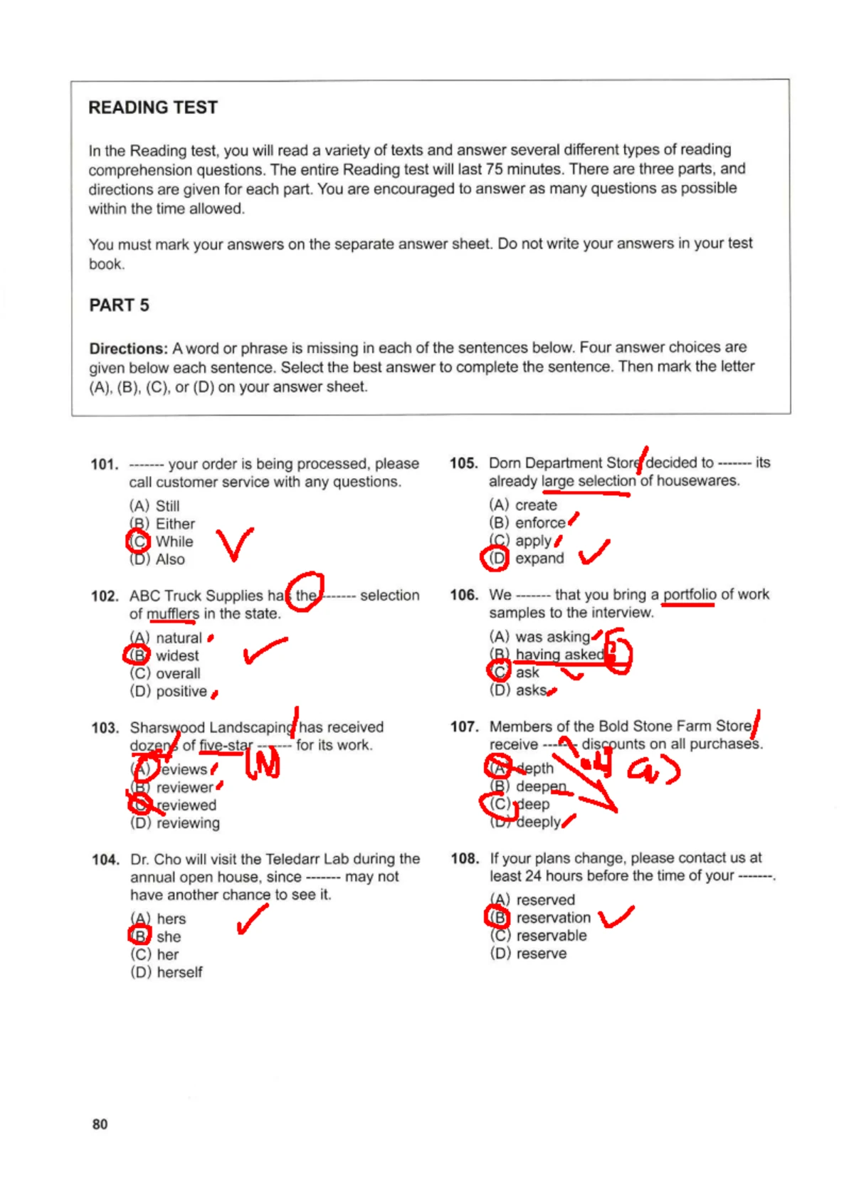 Test 6 Part 5 - Reading Comprehension Practice - Studocu