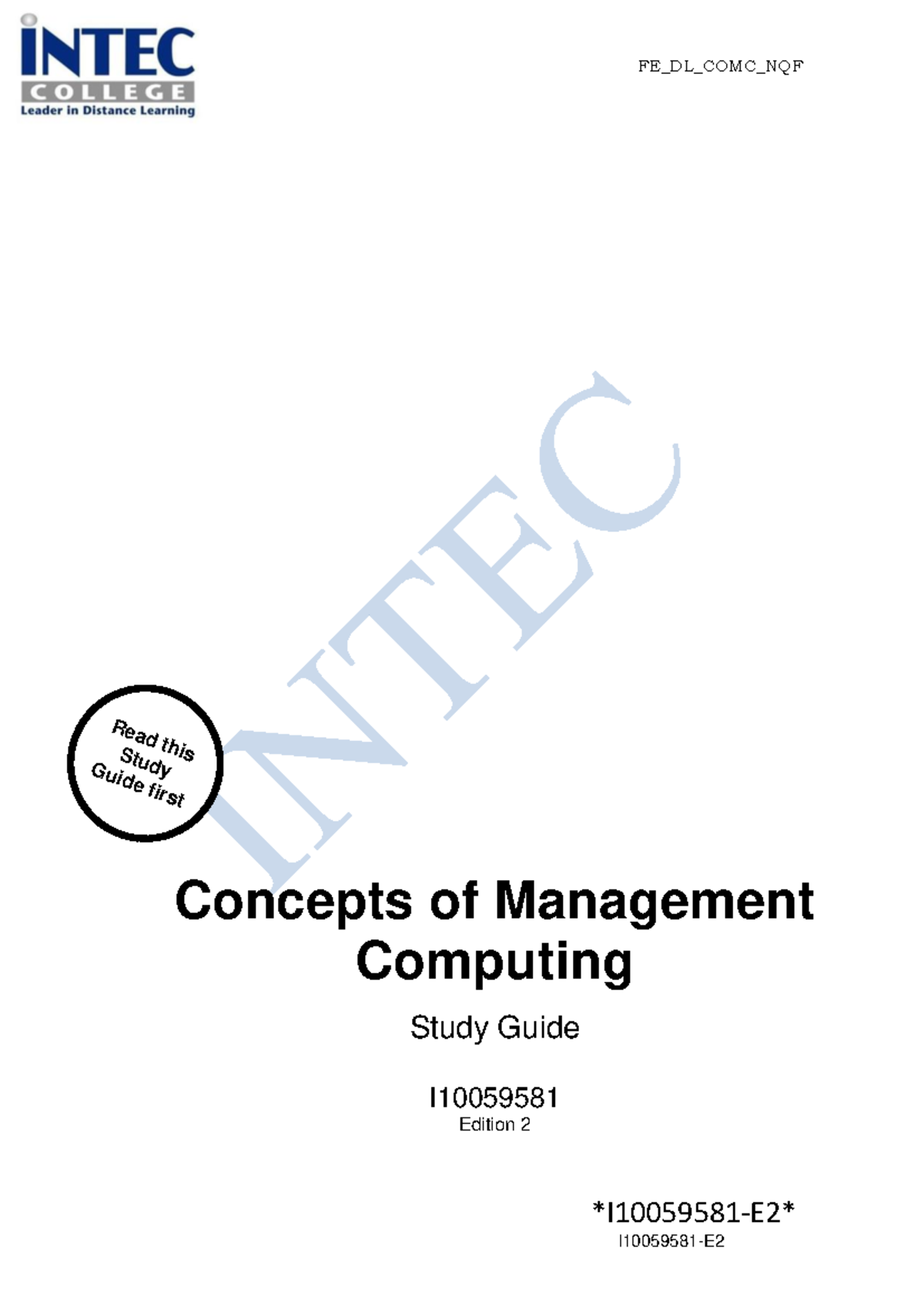 I10059581-E2-Concepts of Management Computing Study Guide - Document Preview