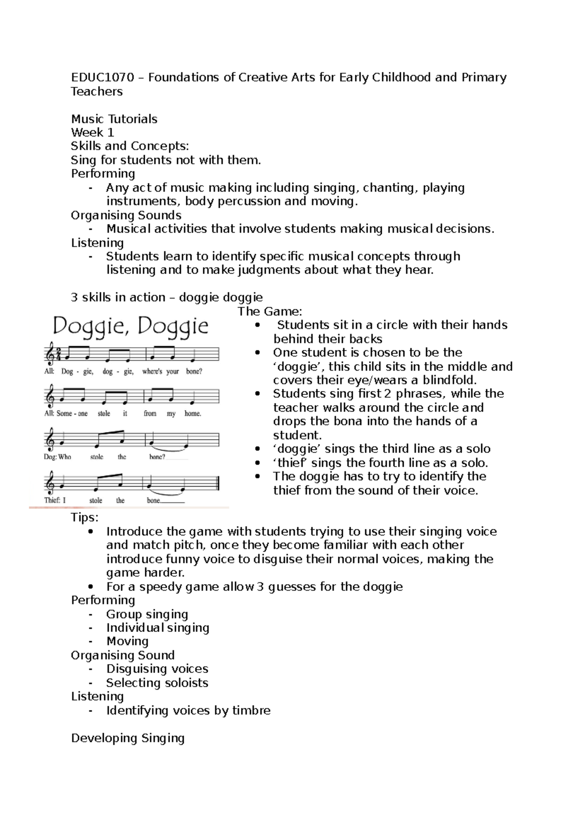 EDUC1070-tutorials - work from music tutorial - EDUC1070 – Foundations ...