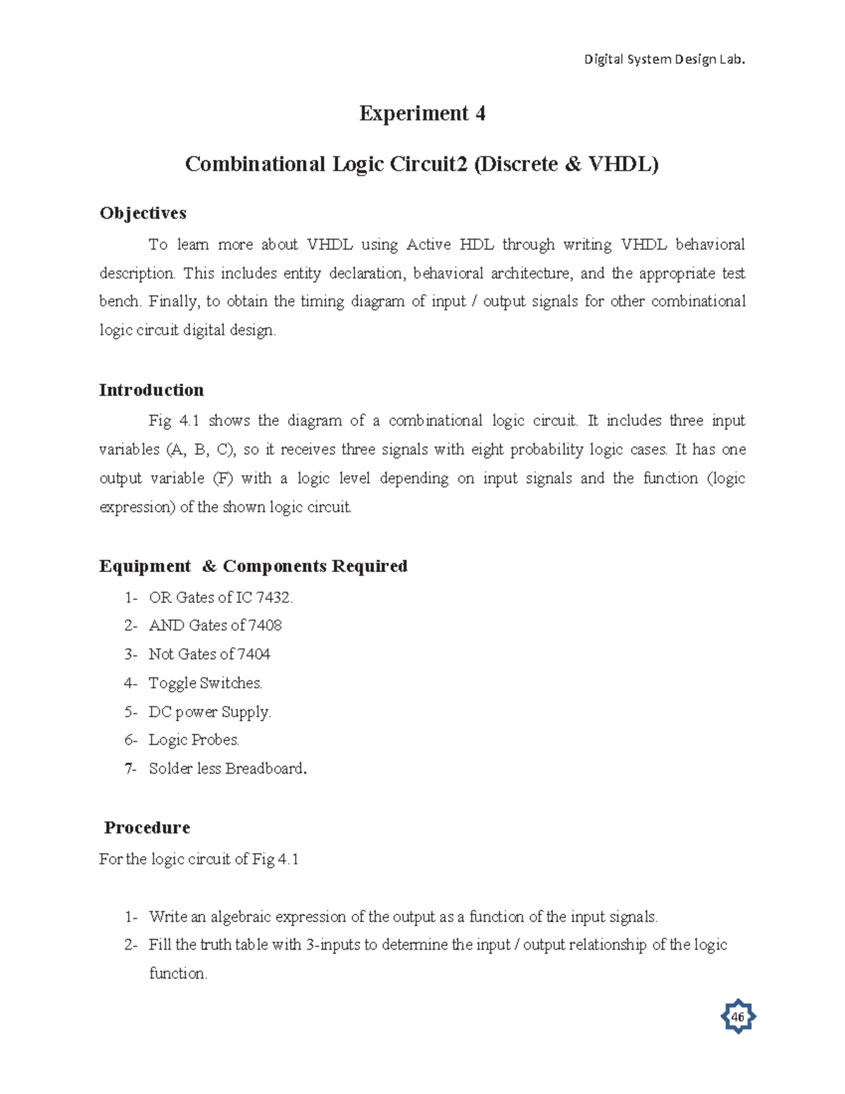 EEEN 332 Lab 4 - Combinational Logic Circuit Design in VHDL - Studocu