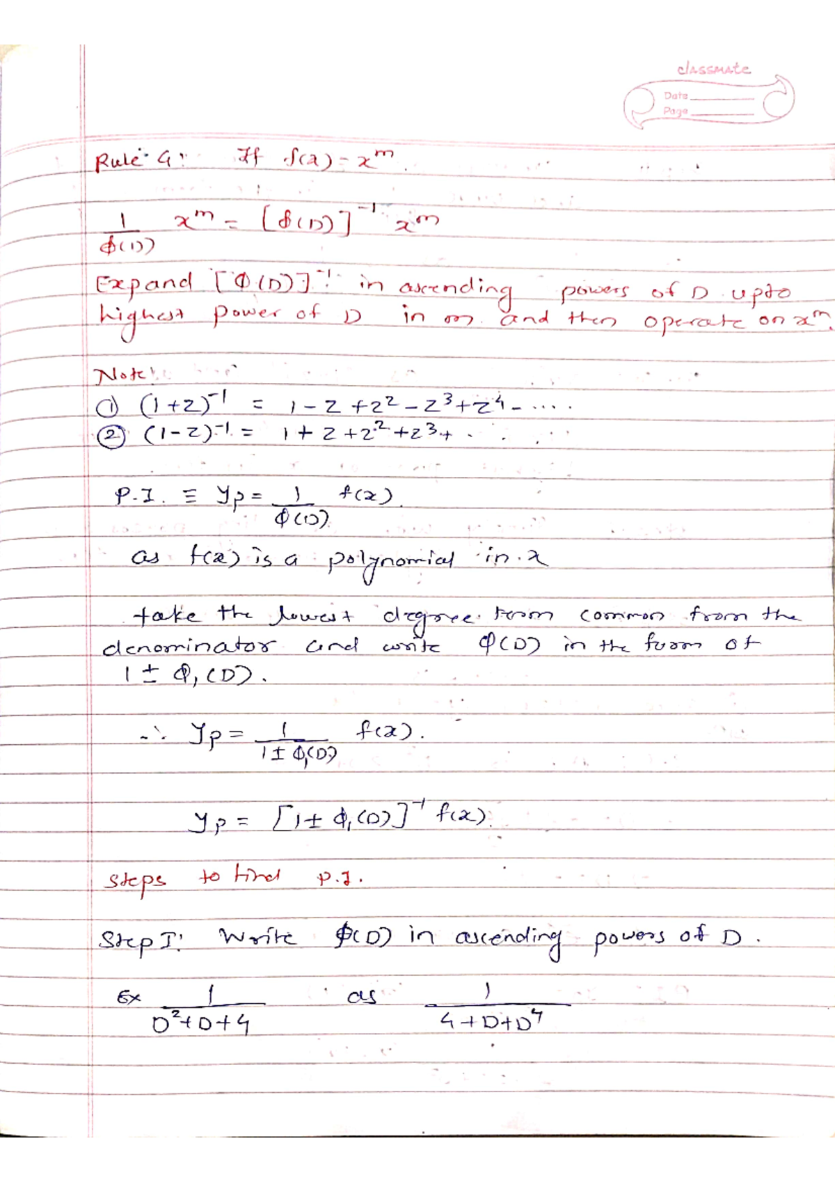 Unit I Notes - unit 1 mathematics 3 - classmate Date Page Rule 4 If S(a ...