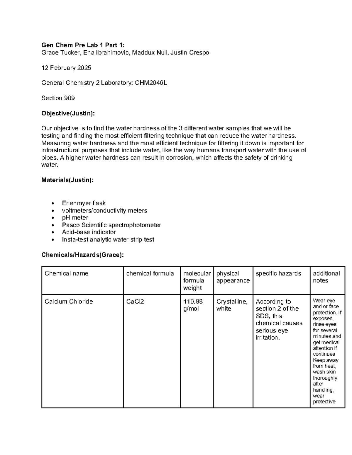 Gen Chem Pre Lab 1 Part 1 - Gen Chem Pre lab 1 Part 1 - Gen Chem Pre ...