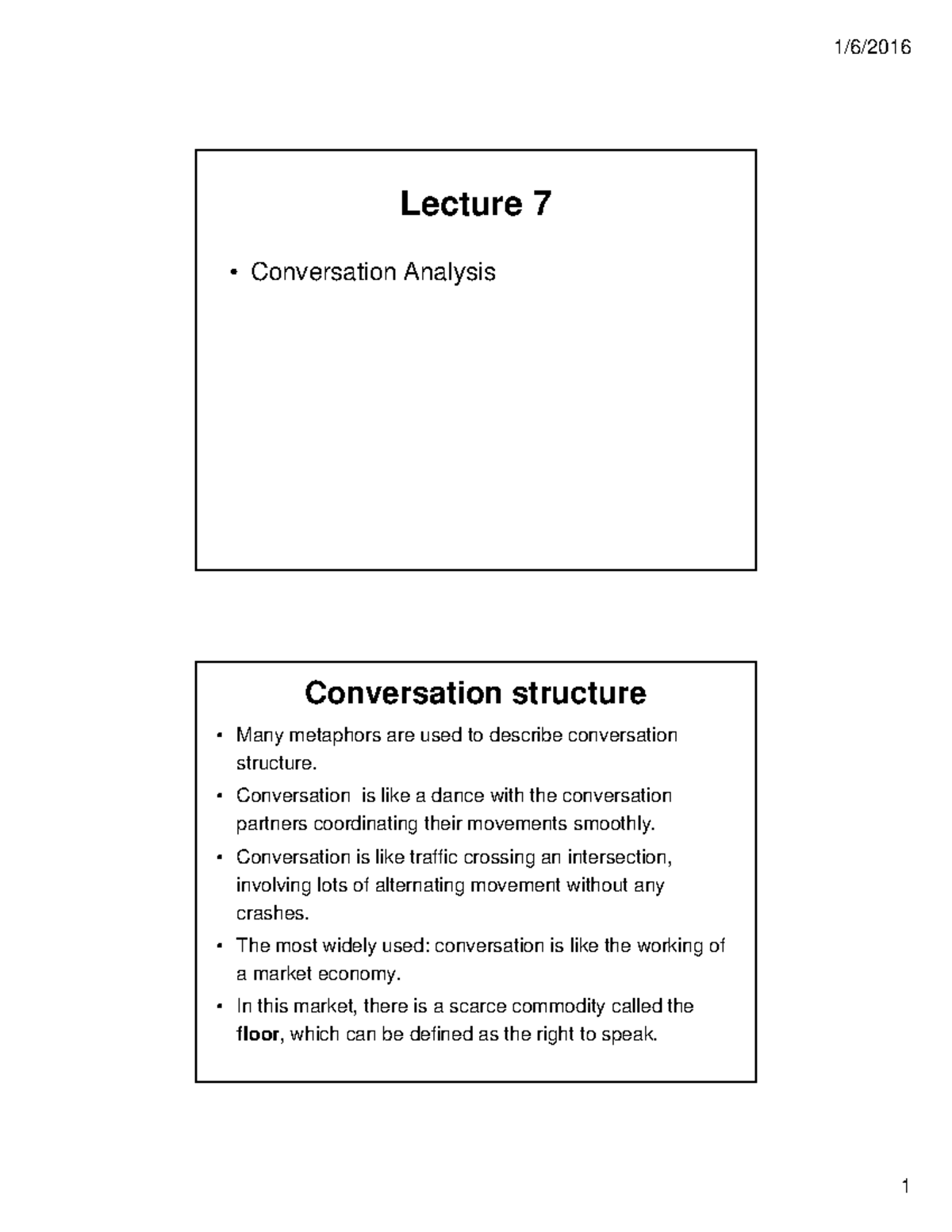 W6.Conversation Analysis.ppt - Lecture 7 • Conversation Analysis ...