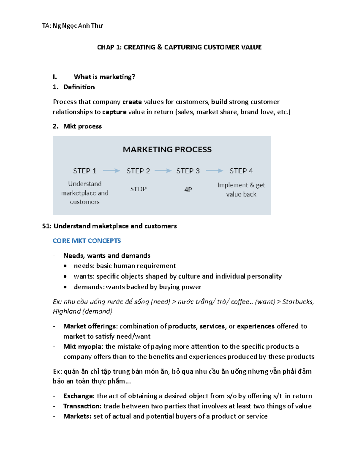 Chap 1 - Marketing Fundamentals: Creating & Capturing Customer Value ...