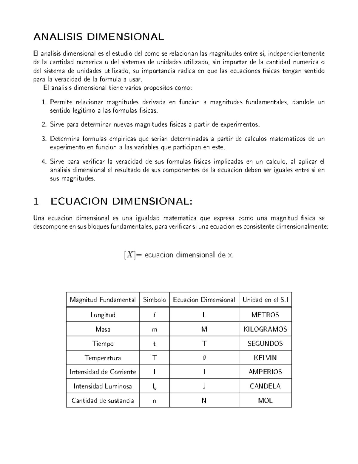 ANÁLISIS DIMENSIONAL: Fundamentos y Aplicaciones en Física - Studocu