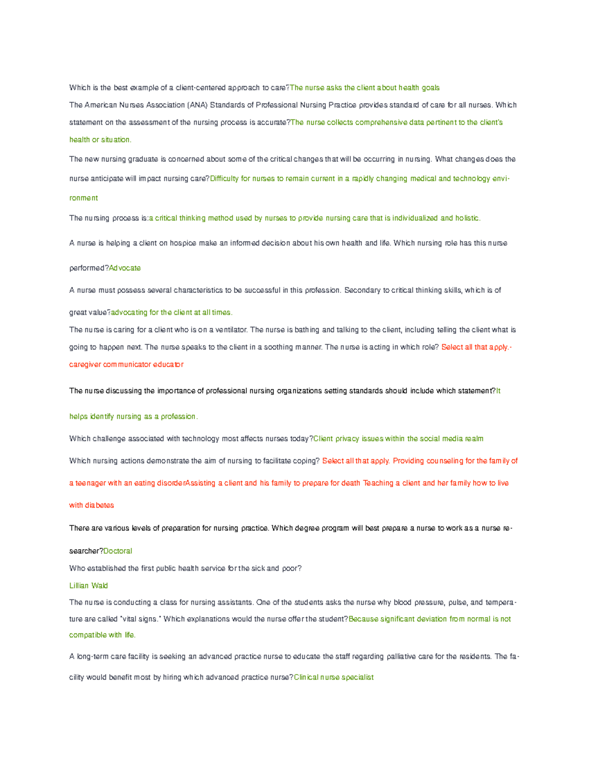 Fundamentals Exam 1 Study Guide: Key Nursing Concepts and Practices ...