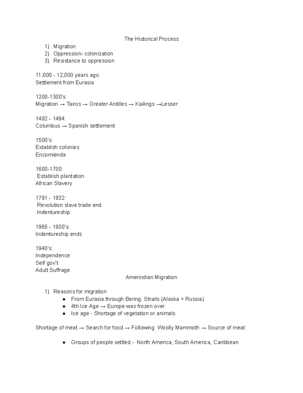 Caribbean Studies: Historical Processes of Migration and Colonization ...