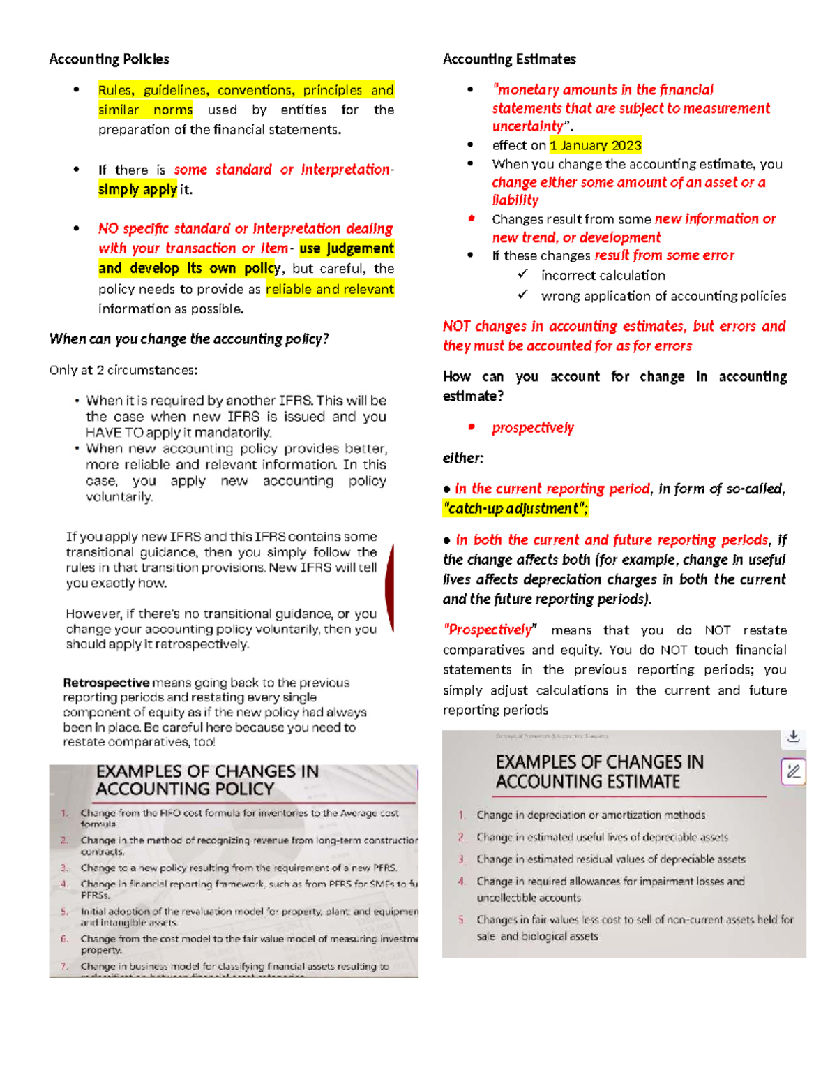 Accounting Policies - Lecture Notes on Financial Statements and ...