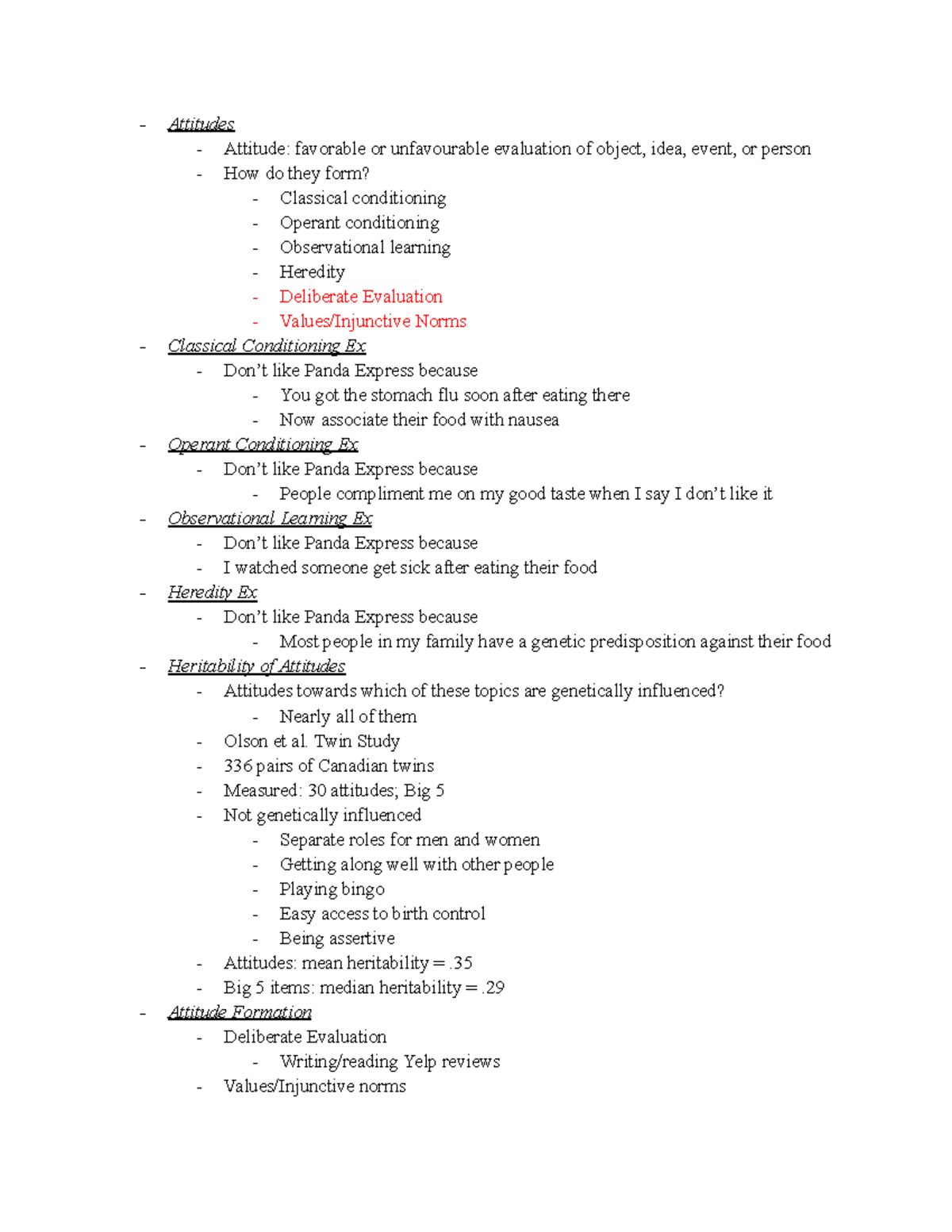 PSY 350 Lecture Notes on Attitude Formation and Persuasion Techniques ...