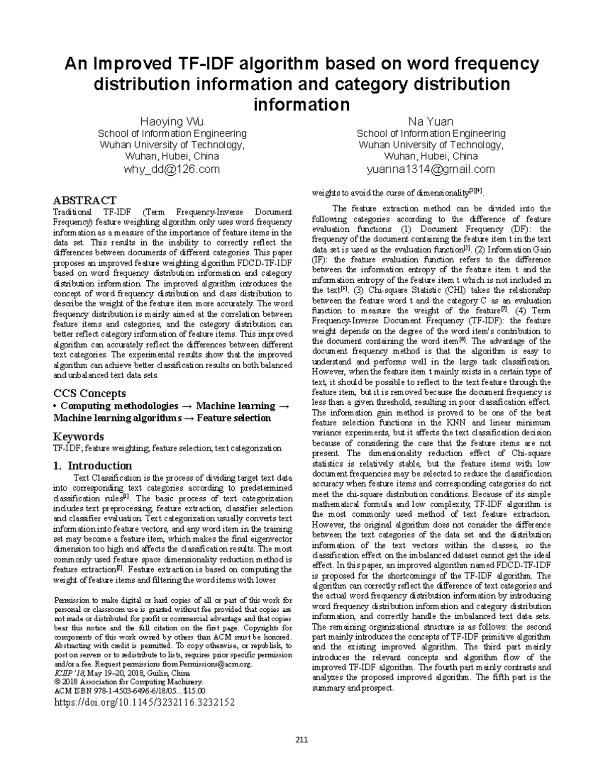 3232116 - all - An Improved TF-IDF algorithm based on word frequency ...