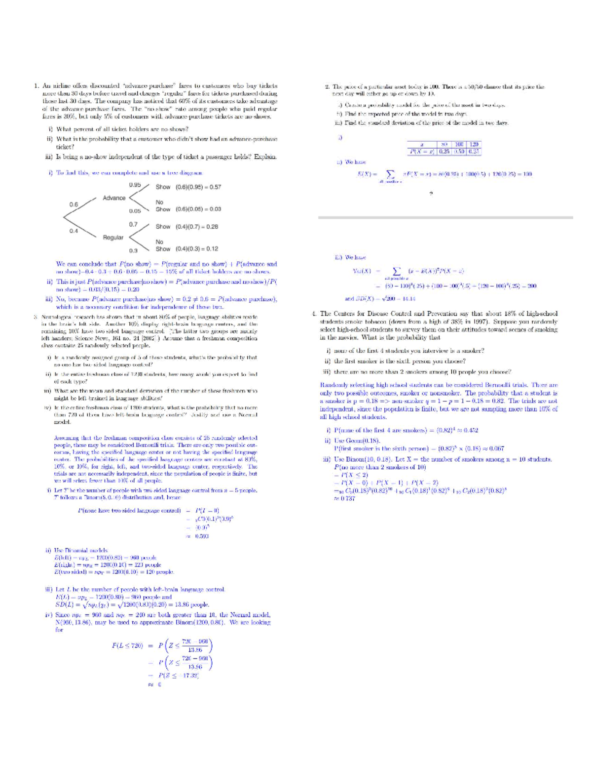 Cheat Sheet for Probability and Statistics Concepts (Course Code ...