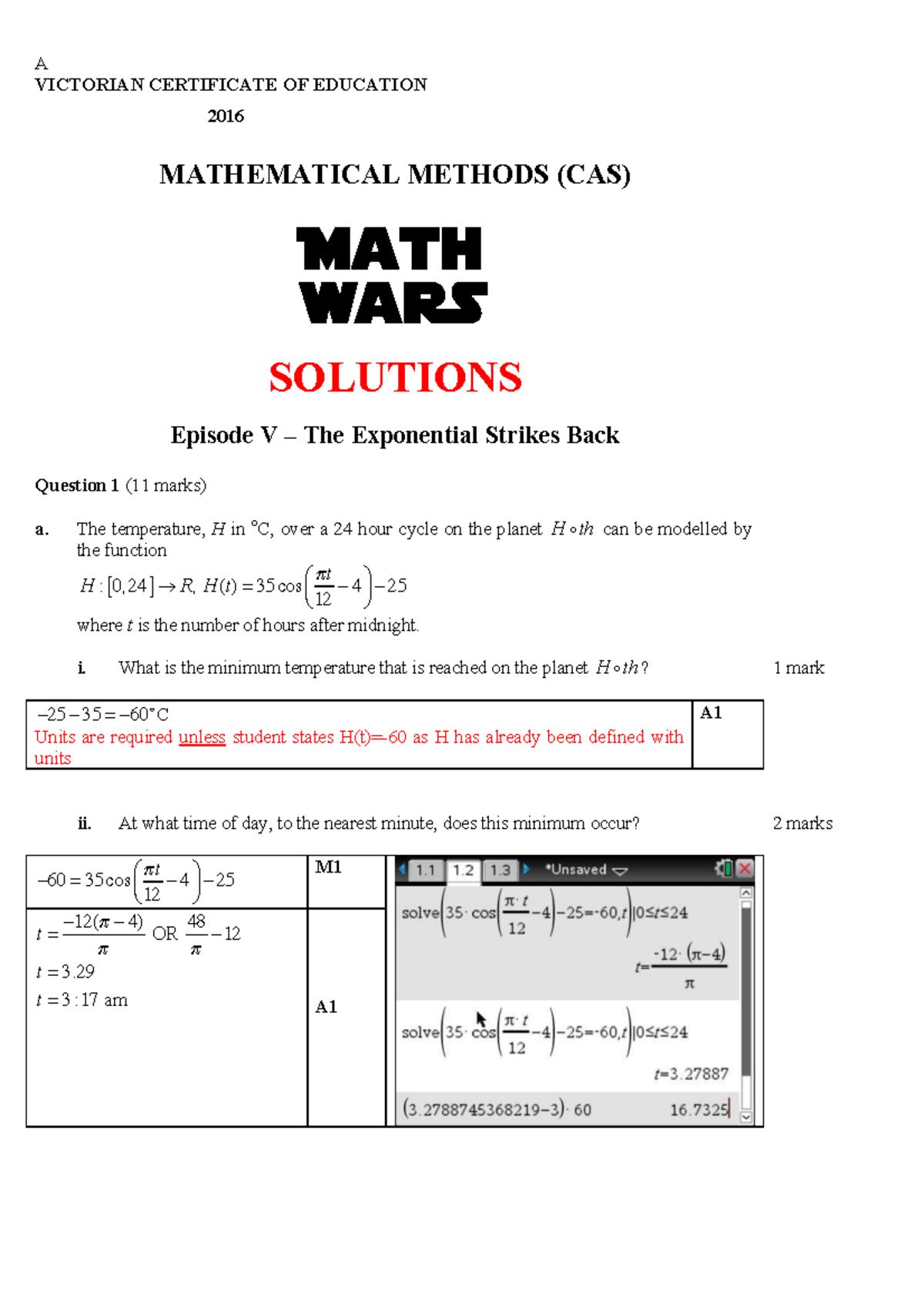JMSS SAC 1 - Episode V - Mathematical Methods (CAS) Solutions - Studocu