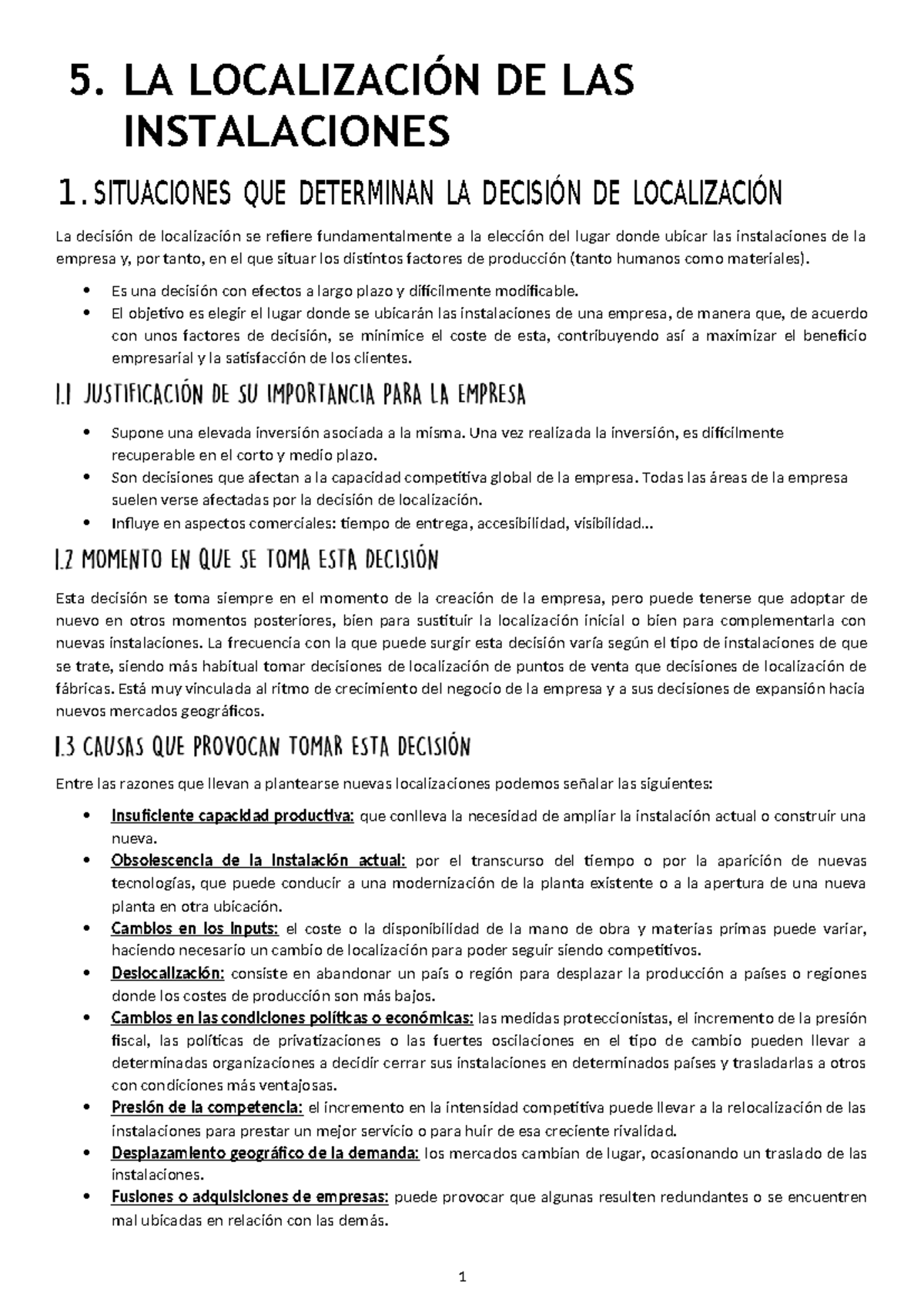DPO 5-7: Localización de Instalaciones y Diseño de Layout - Studocu