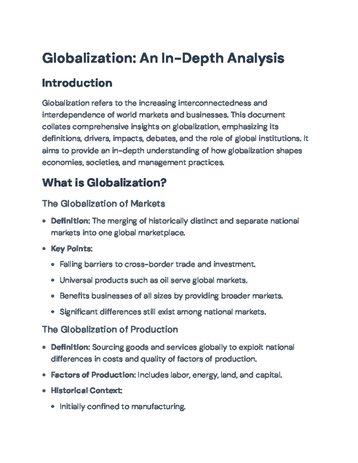 Globalization: An In-Depth Analysis of Economic and Social Dynamics ...