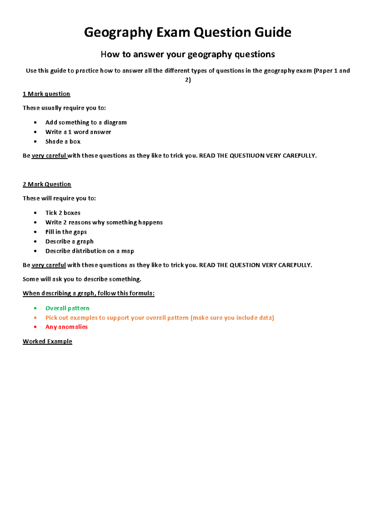 Geography Exam Question Guide: Effective Answer Strategies for AQA ...