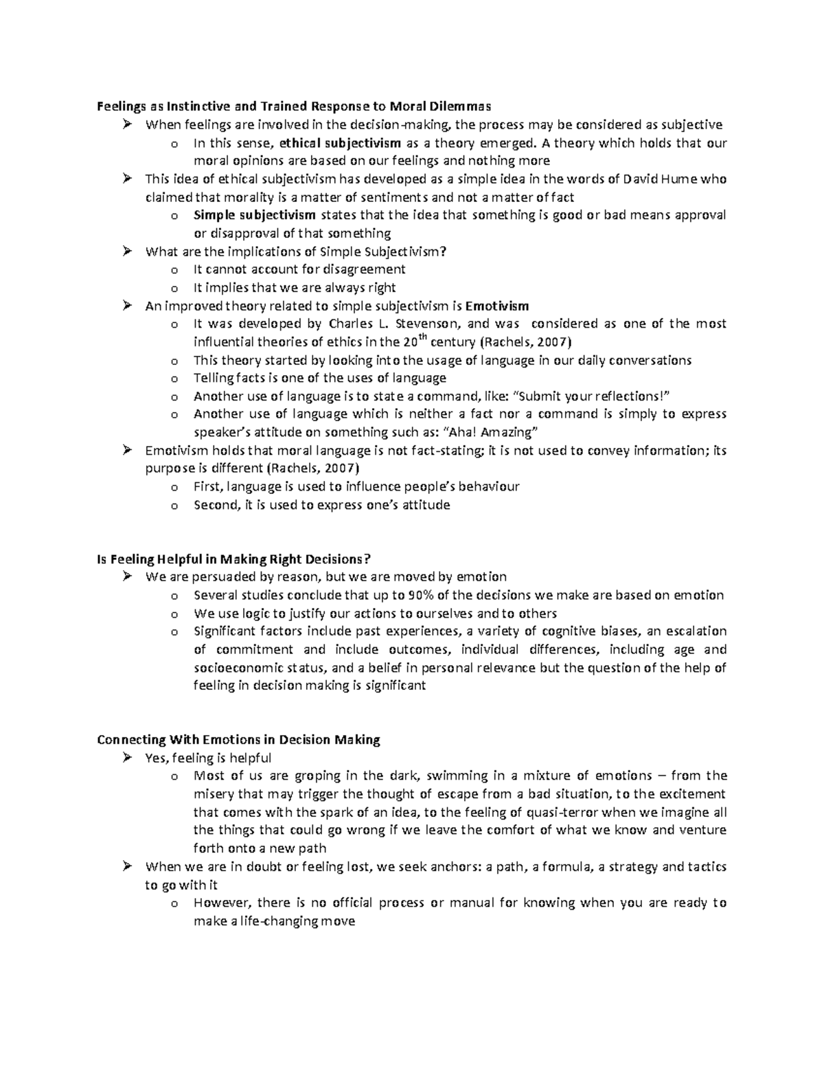Moral Decision-Making: The Role of Feelings and Emotions in Ethics ...