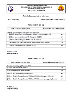Assignments 1.1 to 1.4 UNIT 1 Fundamental concepts of OS - Peoples ...