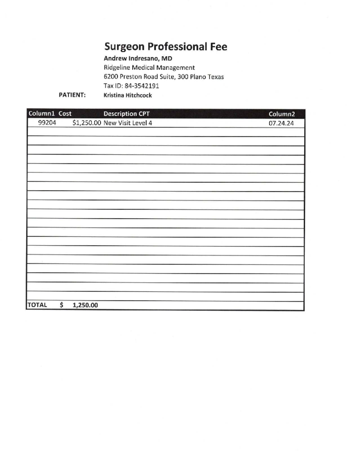 Final Patient Encounter Note - Andrew Indresano, MD - Kristina ...