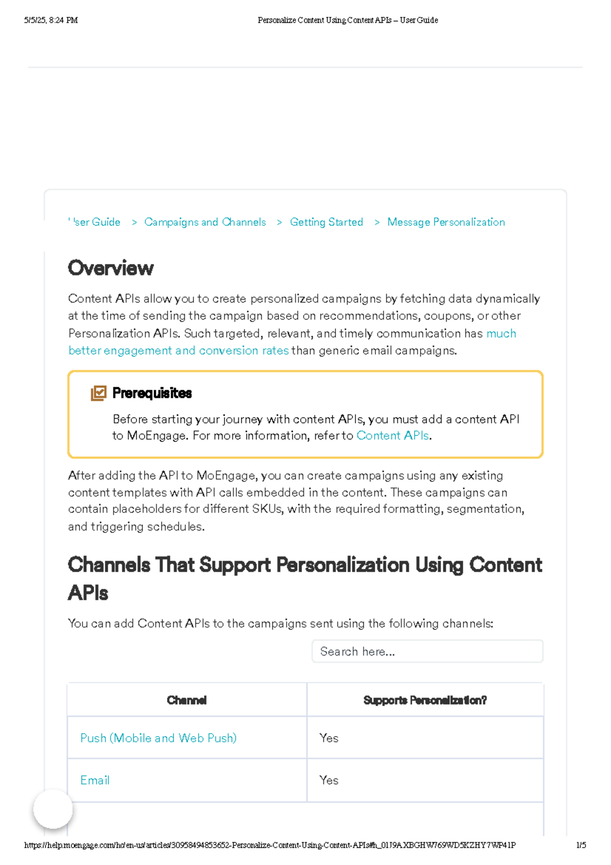 Personalize Content Using Content APIs: User Guide for Campaigns - Studocu