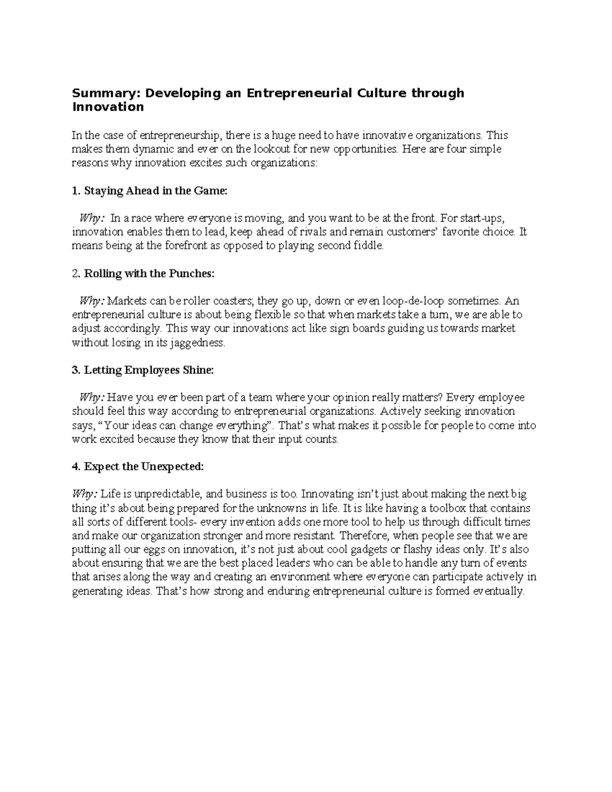 Business Management (QHT1) AVM1 Task 3: Innovation in Entrepreneurship ...