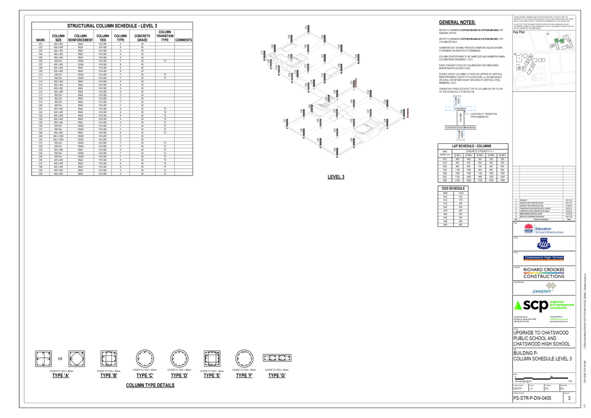PS STR P DW 0405 - General Notes on Column Reinforcement and Details ...
