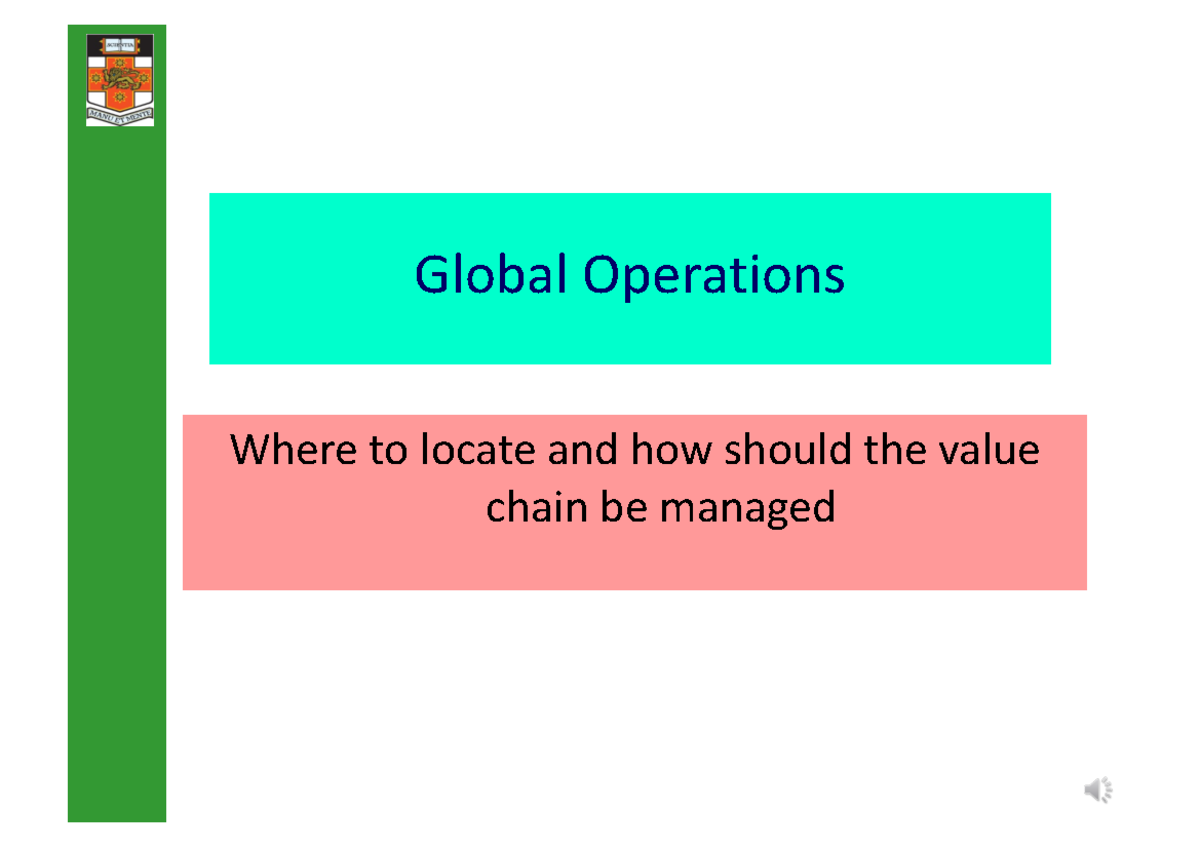 Lecture 8: Best Practices in Global Operations & Country Factors - Studocu
