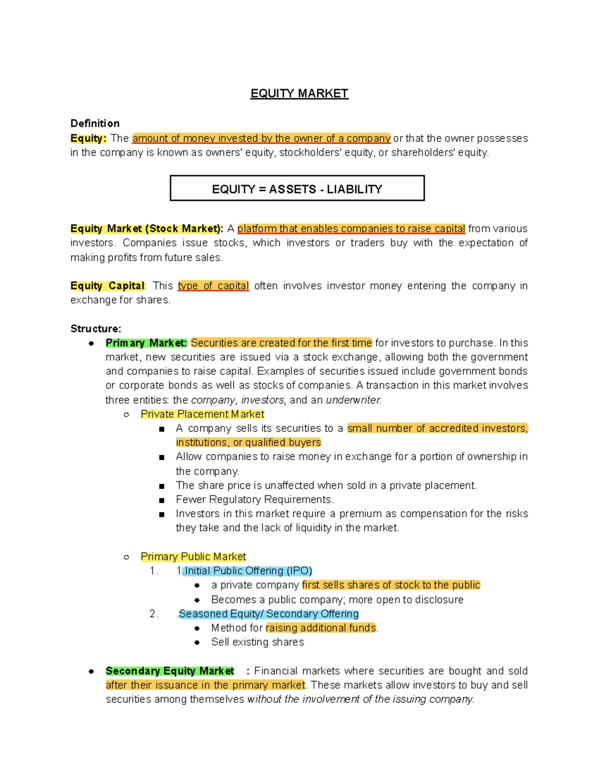 L1 Financial Markets Overview and Key Concepts 085308 - Studocu