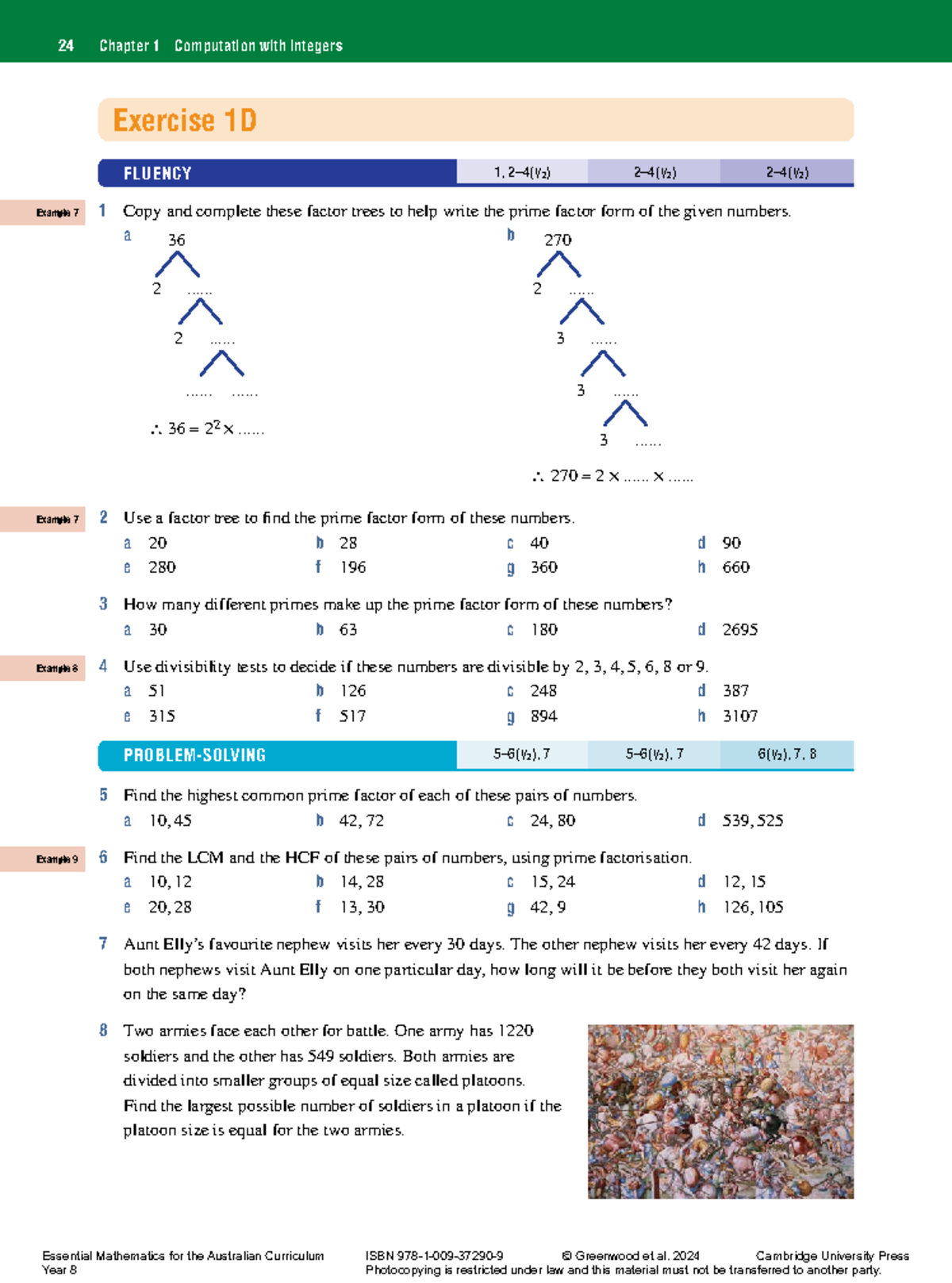 1D Homework: Prime Factorization & Divisibility Exercises for Year 8 ...