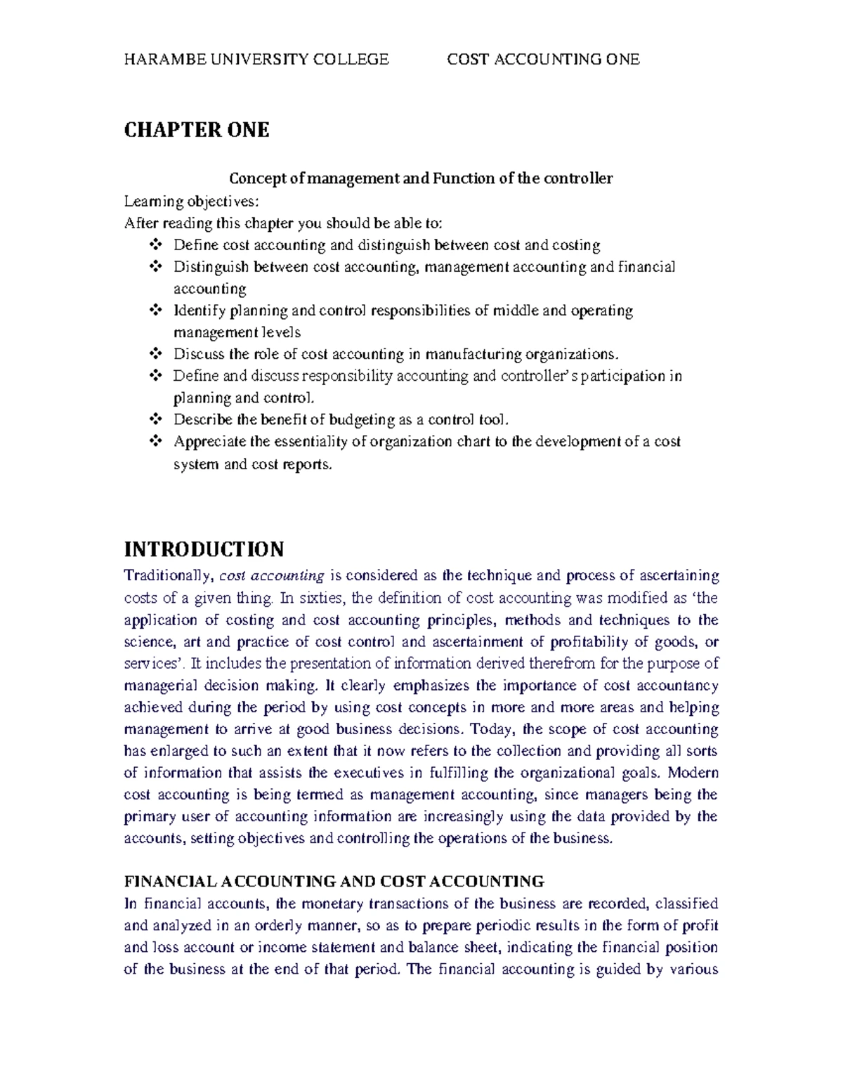 Cost and Management Accounting I - Midterm Exam Guide (CBE 101) - Studocu