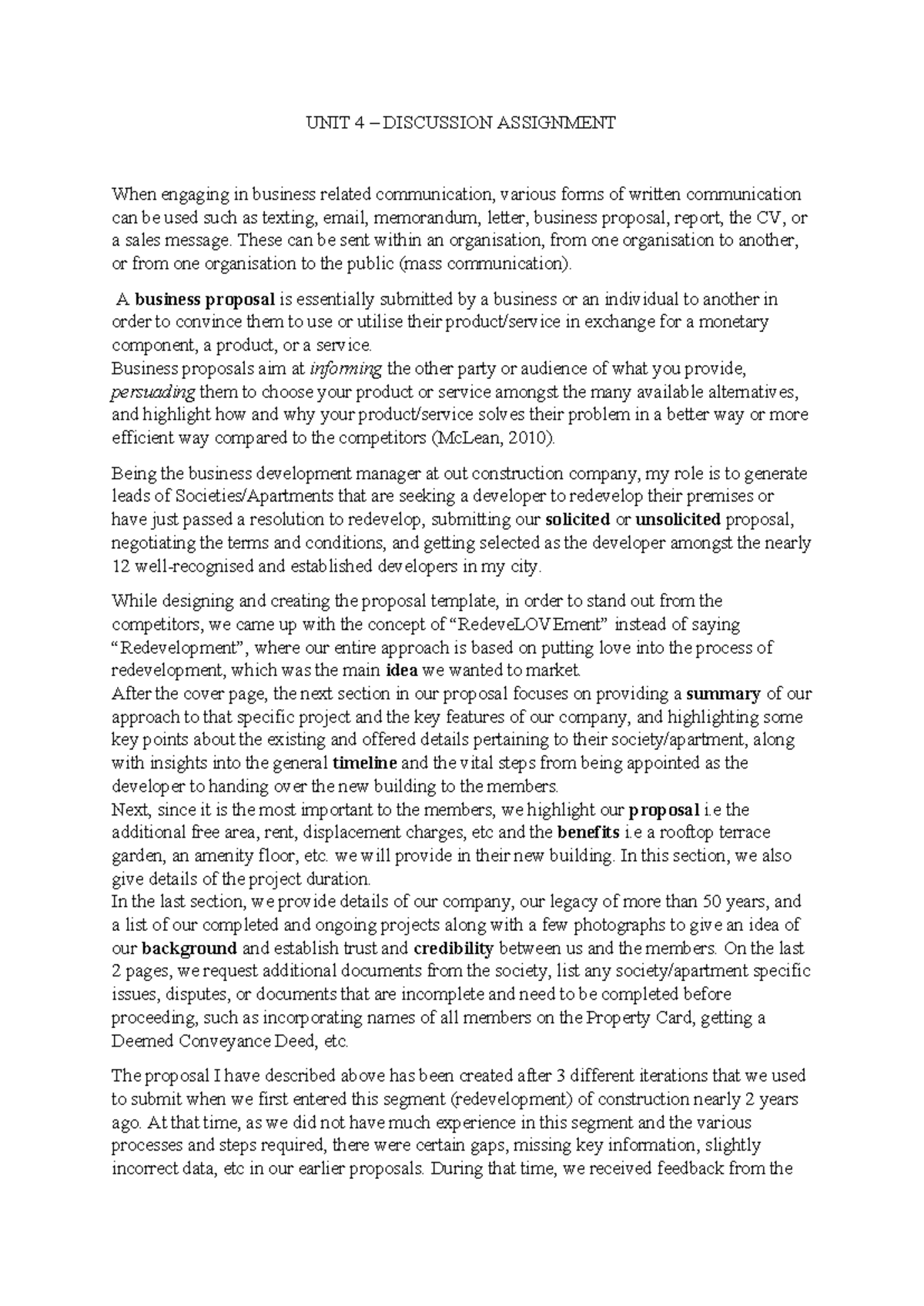 Unit 4 - discussion assignment - UNIT 4 – DISCUSSION ASSIGNMENT When ...