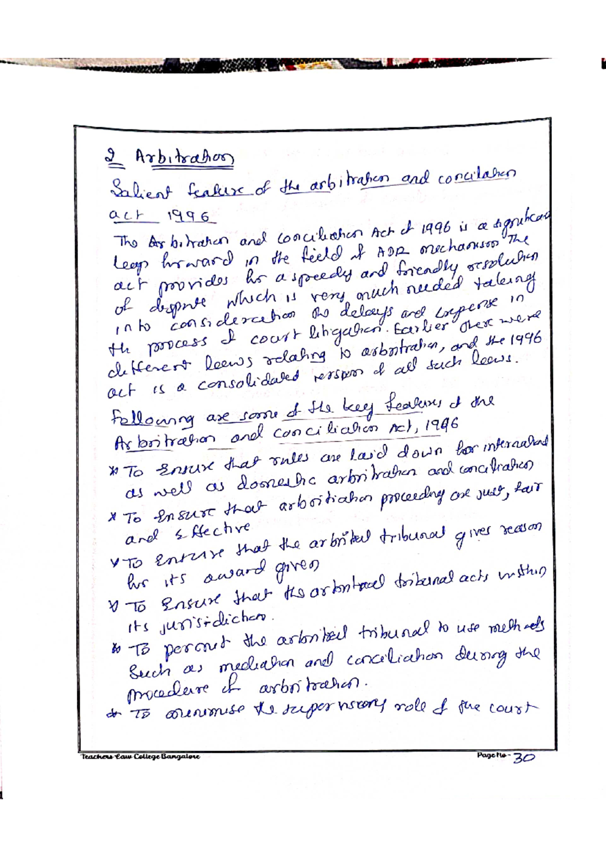 ADRS - Key Features of the Arbitration and Conciliation Act 1996 - Studocu