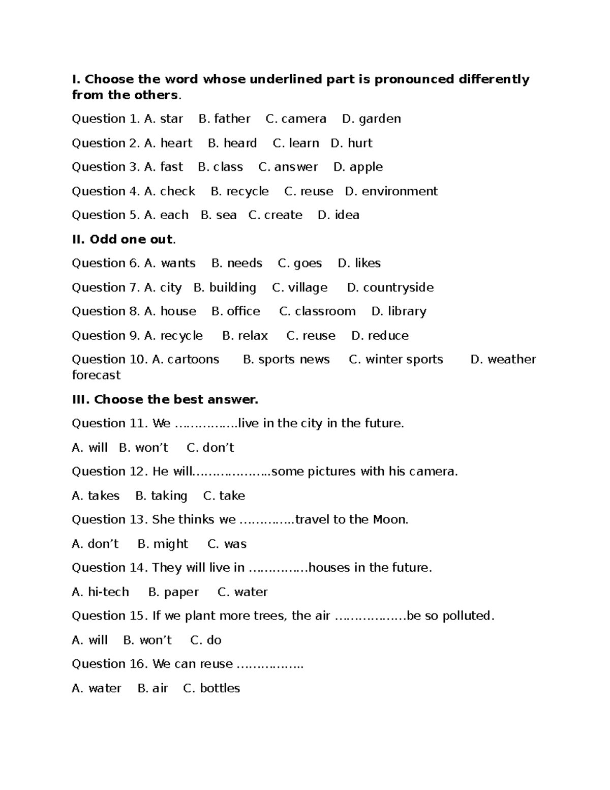 Test 3 - Pronunciation and Comprehension Questions - Studocu