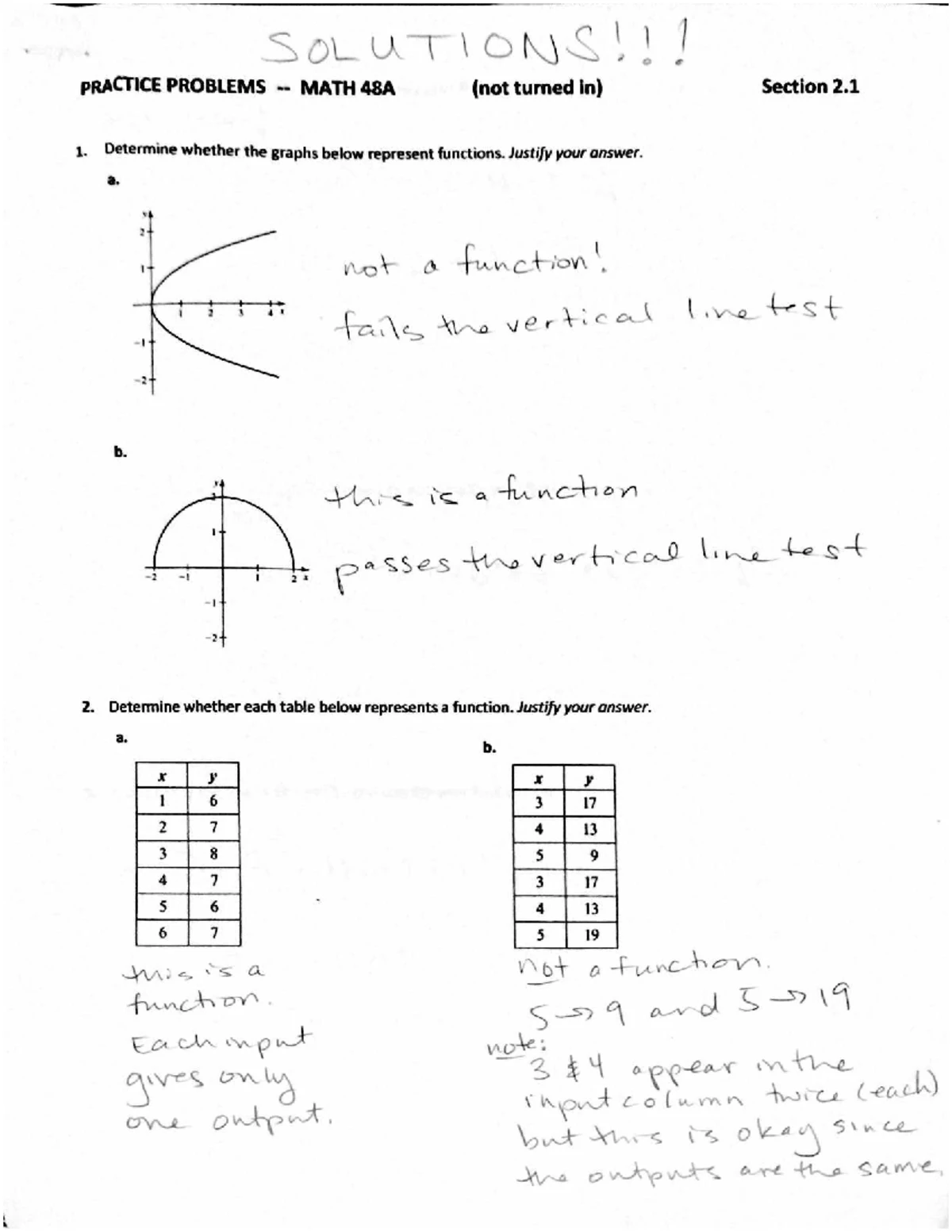 Piecewise Functions Practice Problems - MATH 48A Section 2.2 - Studocu