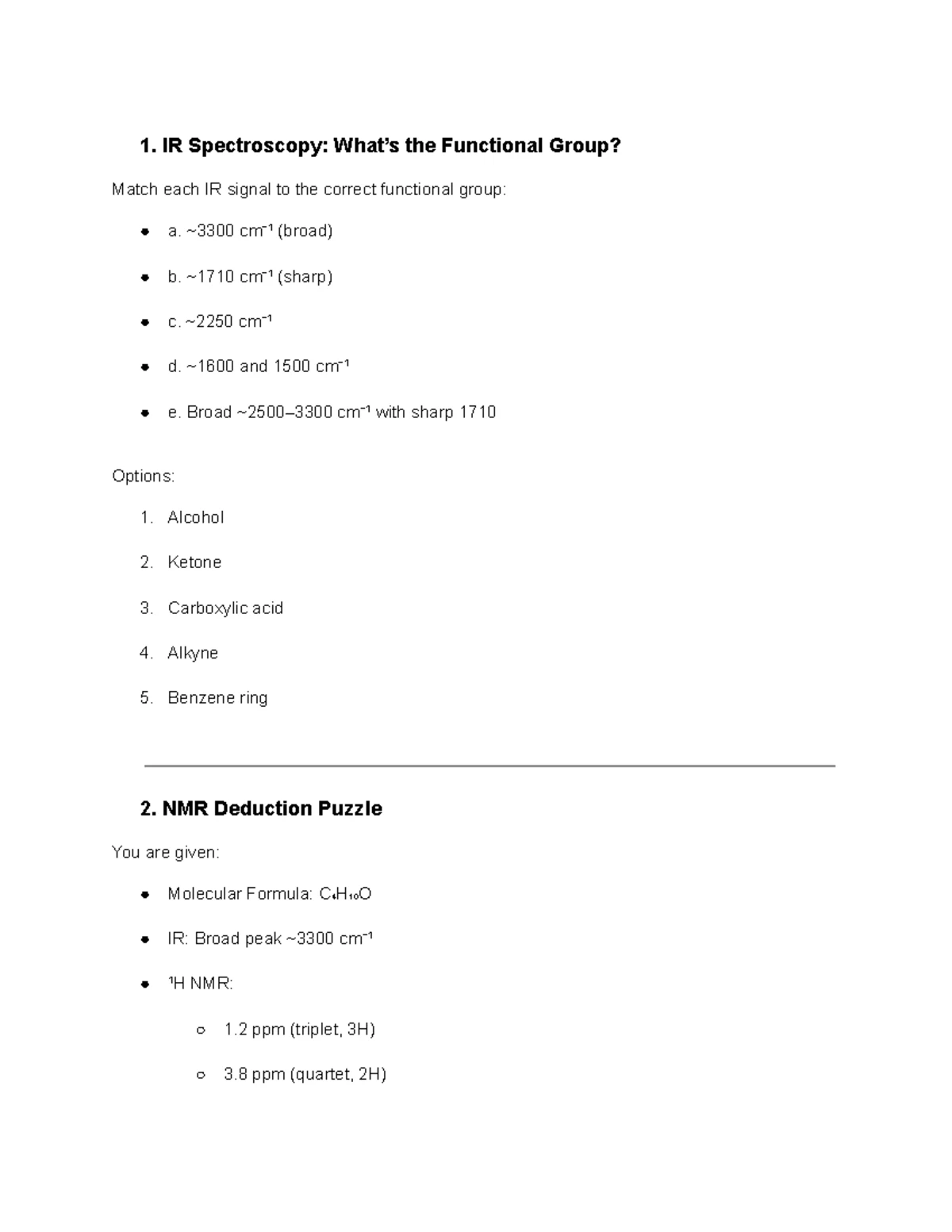 Orgo 3 Exam Practice Questions: Chapters 9-12 Review - Studocu