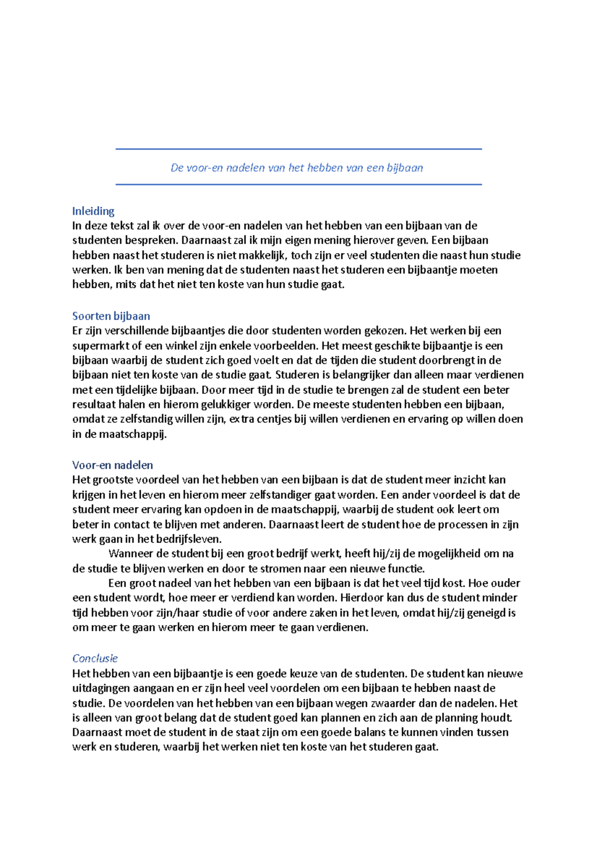 Voordelen en Nadelen van een Bijbaan voor Studenten - Studeersnel
